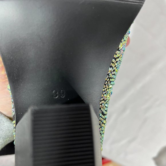 NEW! Women's Rhinestone Cowboy Boots, Sparkly Chunky Heel Ankle Boot, Size 6-7 - Picture 7 of 9